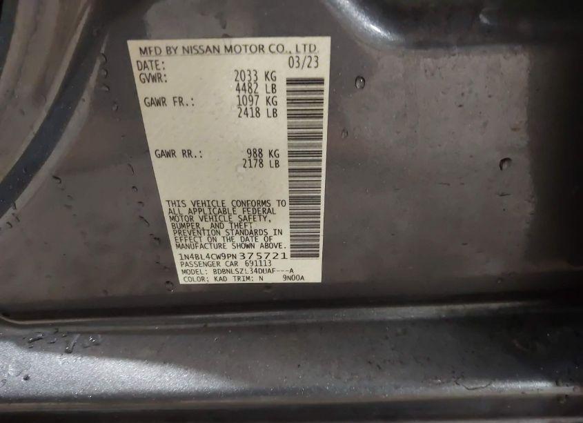 Photo 9 of 2023 Nissan Altima SR INTELLIGENT AWD (VIN 1N4BL4CW9PN375721)