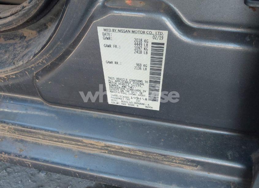 Photo 9 of 2019 Nissan Altima 2.5 SR (VIN 1N4BL4CWXKC199458)