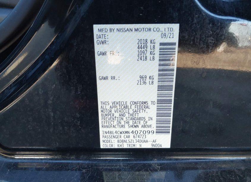 Photo 9 of 2021 Nissan Altima SR INTELLIGENT AWD (VIN 1N4BL4CWXMN407099)