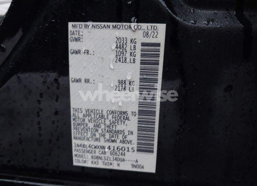 Photo 9 of 2022 Nissan Altima SR INTELLIGENT AWD (VIN 1N4BL4CWXNN416015)