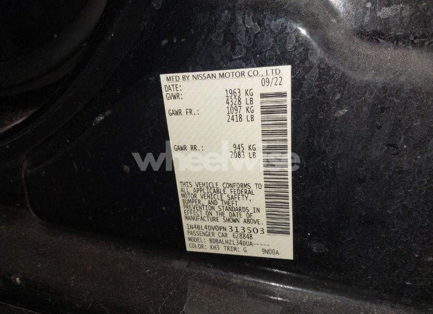 Photo 9 of 2023 Nissan Altima SV FWD (VIN 1N4BL4DV0PN313503)