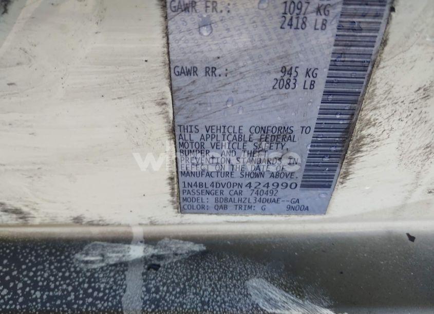 Photo 9 of 2023 Nissan Altima SV FWD (VIN 1N4BL4DV0PN424990)