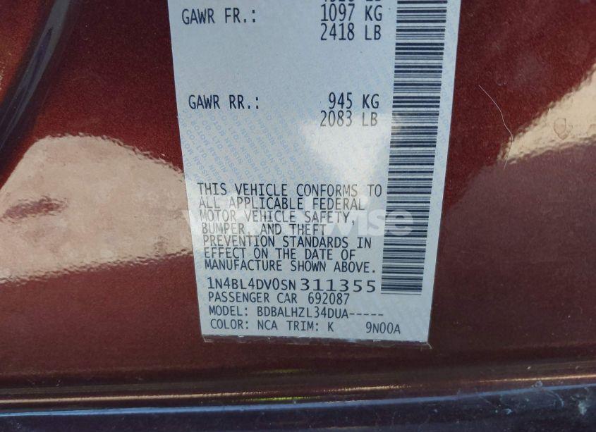 Photo 9 of 2025 Nissan Altima SV FWD (VIN 1N4BL4DV0SN311355)