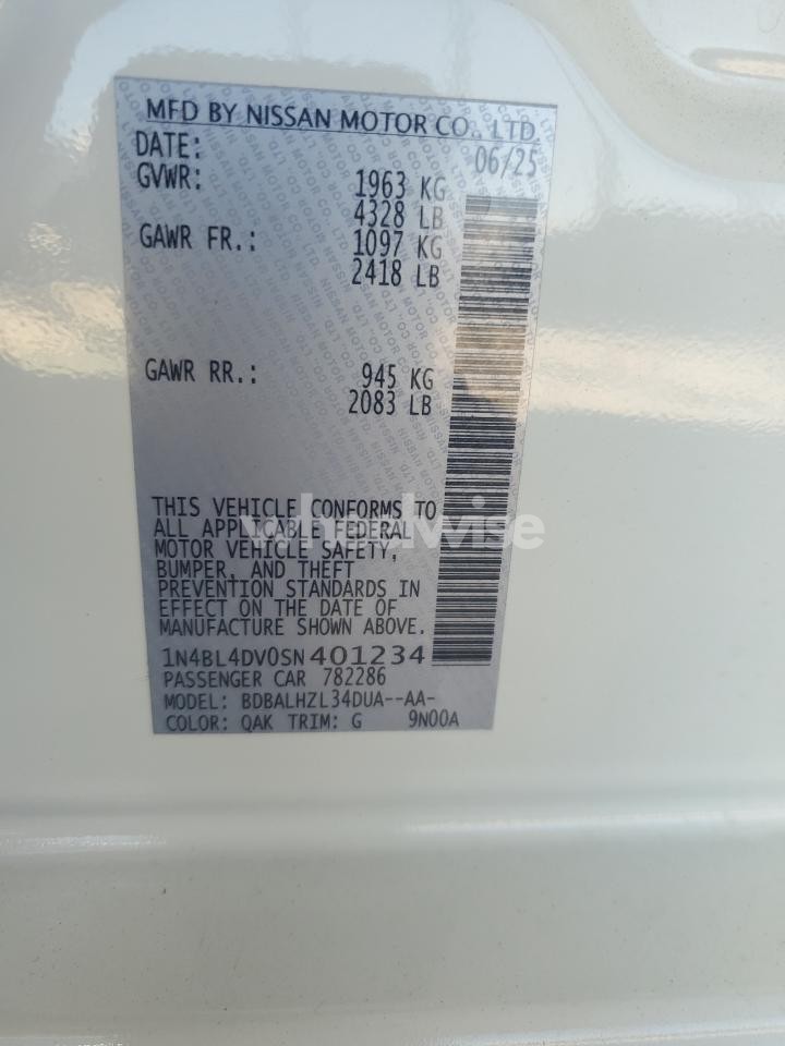 Photo 12 of 2025 NISSAN ALTIMA SV (VIN 1N4BL4DV0SN401234)