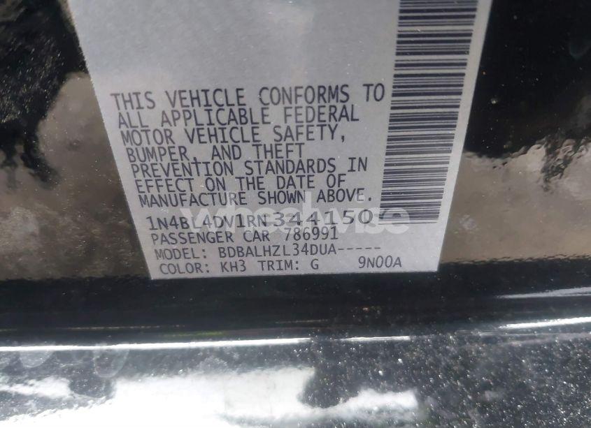 Photo 9 of 2024 Nissan Altima SV FWD (VIN 1N4BL4DV1RN344150)