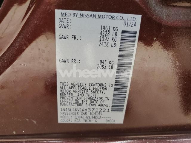 Photo 11 of 2024 NISSAN ALTIMA SV (VIN 1N4BL4DV1RN371221)