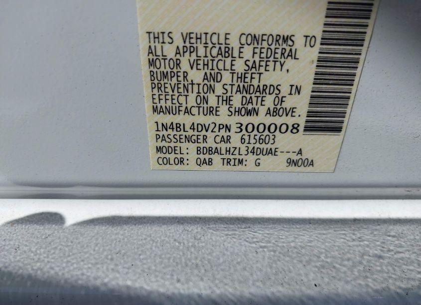 Photo 9 of 2023 Nissan Altima SV FWD (VIN 1N4BL4DV2PN300008)