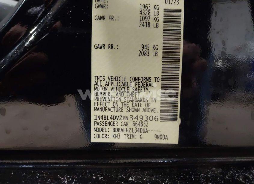 Photo 9 of 2023 Nissan Altima SV FWD (VIN 1N4BL4DV2PN349306)