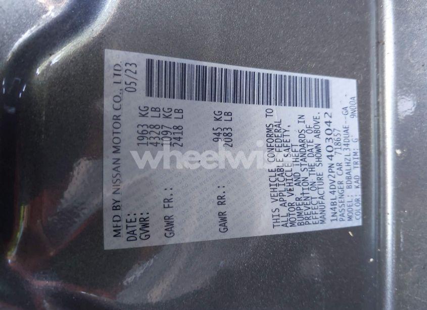 Photo 9 of 2023 Nissan Altima SV FWD (VIN 1N4BL4DV2PN403042)