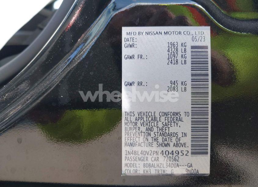 Photo 9 of 2023 Nissan Altima SV FWD (VIN 1N4BL4DV2PN404952)