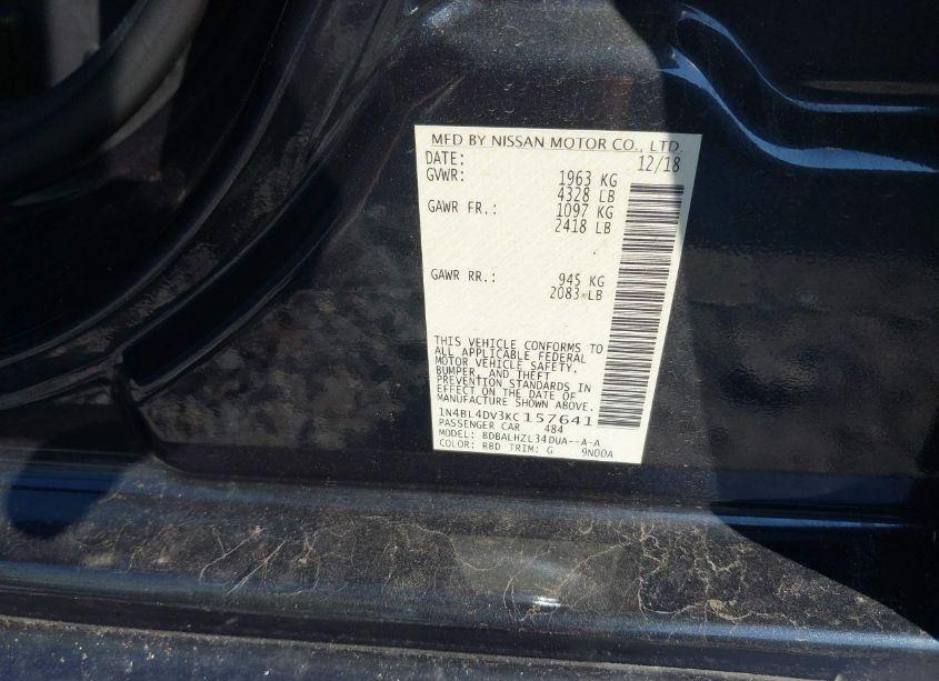 Photo 9 of 2019 Nissan Altima 2.5 SV (VIN 1N4BL4DV3KC157641)