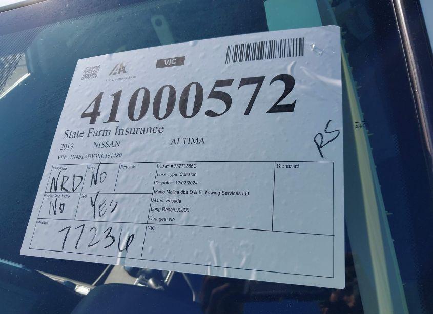 Photo 17 of 2019 Nissan Altima 2.5 SV (VIN 1N4BL4DV3KC161480)