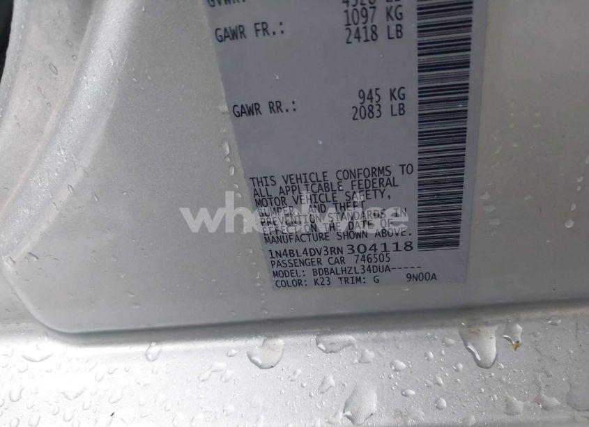 Photo 9 of 2024 Nissan Altima SV FWD (VIN 1N4BL4DV3RN304118)