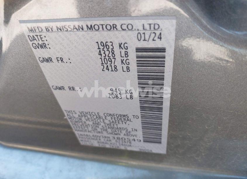 Photo 9 of 2024 Nissan Altima SV FWD (VIN 1N4BL4DV3RN380549)