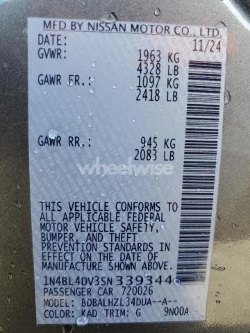 Photo 3 of 2025 NISSAN ALTIMA SV (VIN 1N4BL4DV3SN339344)