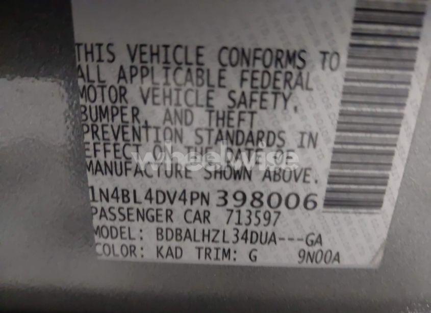 Photo 9 of 2023 Nissan Altima SV FWD (VIN 1N4BL4DV4PN398006)