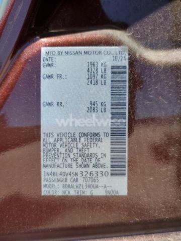 2025 NISSAN ALTIMA SV (VIN 1N4BL4DV4SN326330) main photo