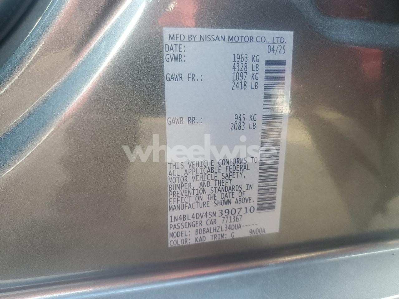 2025 NISSAN ALTIMA SV