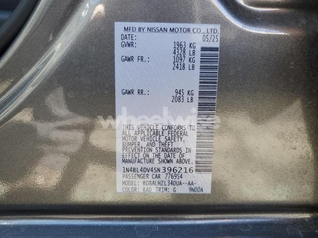 Photo 11 of 2025 NISSAN ALTIMA SV (VIN 1N4BL4DV4SN396216)