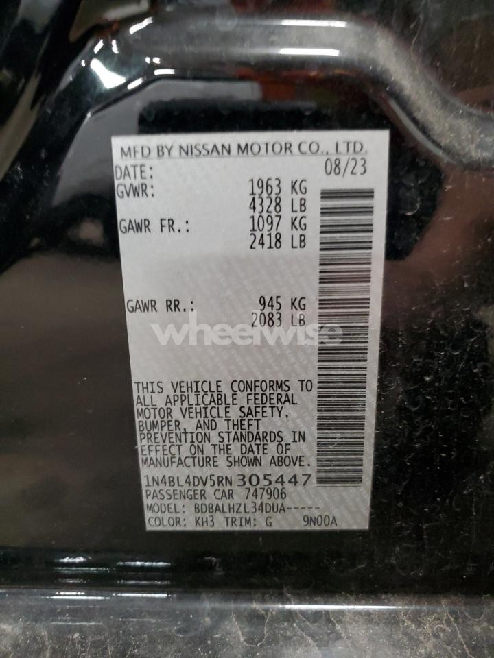 Photo 13 of 2024 NISSAN ALTIMA SV (VIN 1N4BL4DV5RN305447)