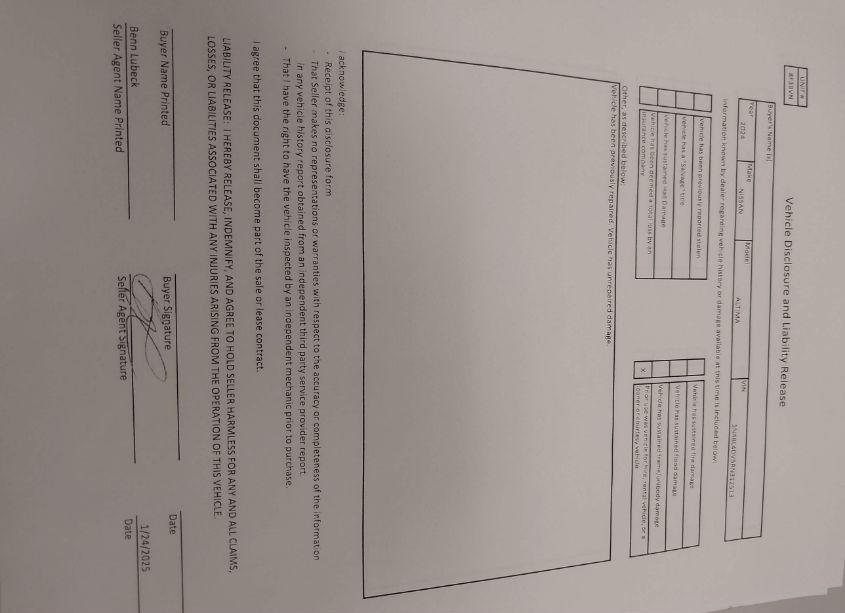 Photo 17 of 2024 Nissan Altima SV FWD (VIN 1N4BL4DV5RN312513)