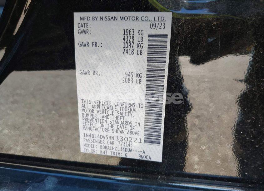 Photo 9 of 2024 Nissan Altima SV FWD (VIN 1N4BL4DV5RN330221)