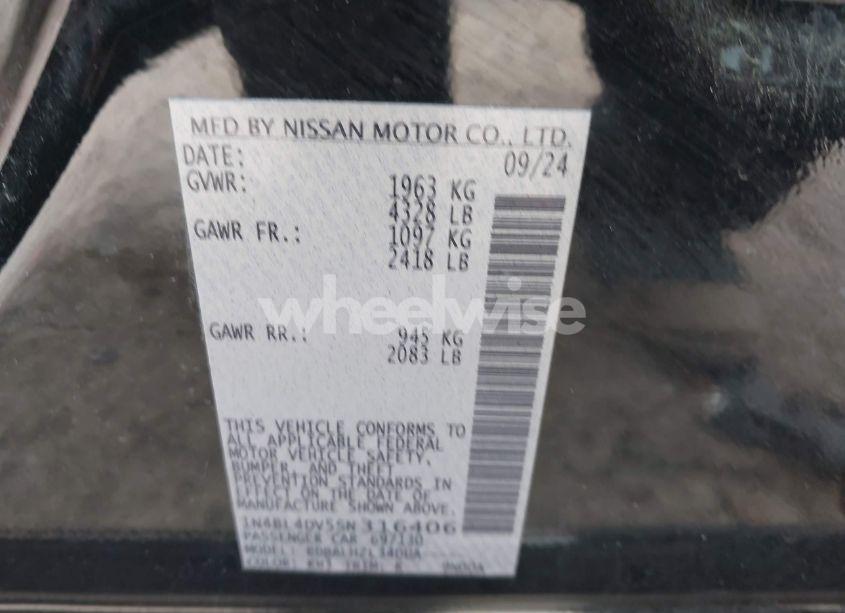 Photo 9 of 2025 Nissan Altima SV FWD (VIN 1N4BL4DV5SN316406)