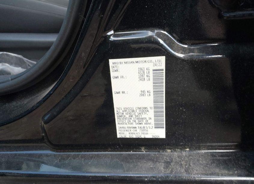 Photo 9 of 2022 Nissan Altima SV FWD (VIN 1N4BL4DV6NN368552)