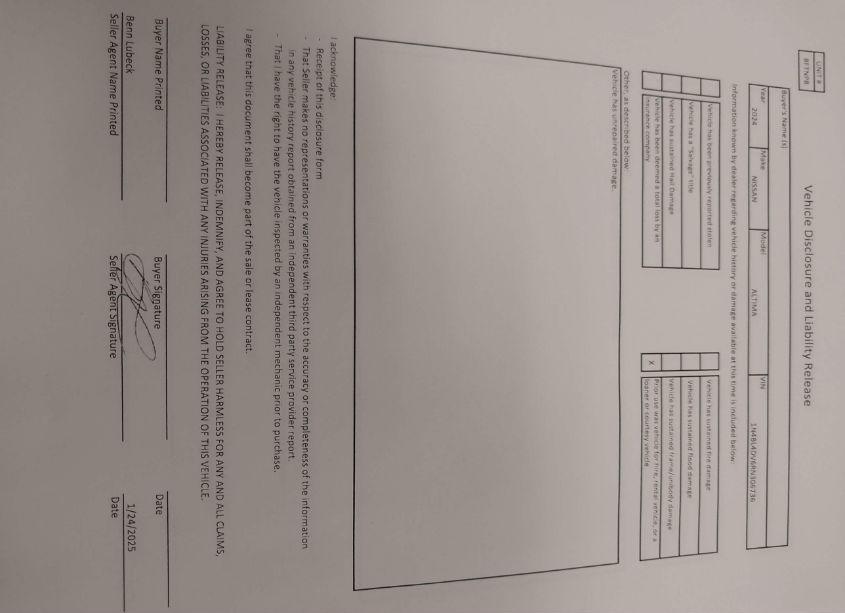 Photo 17 of 2024 Nissan Altima SV FWD (VIN 1N4BL4DV6RN306736)