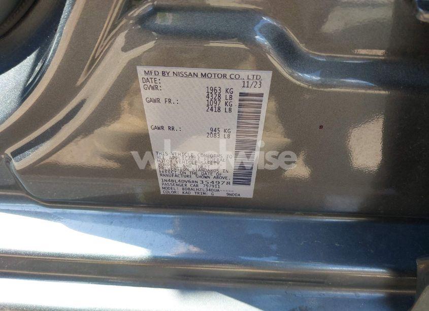 Photo 9 of 2024 Nissan Altima SV FWD (VIN 1N4BL4DV6RN354978)