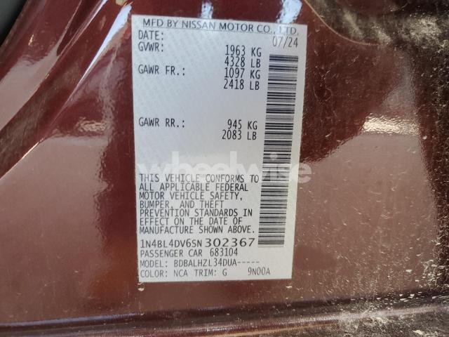 Photo 4 of 2025 NISSAN ALTIMA SV (VIN 1N4BL4DV6SN302367)