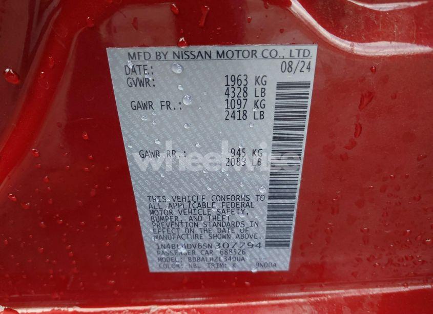 Photo 9 of 2025 Nissan Altima SV FWD (VIN 1N4BL4DV6SN307794)