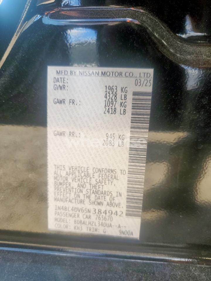 Photo 12 of 2025 NISSAN ALTIMA SV (VIN 1N4BL4DV6SN384942)