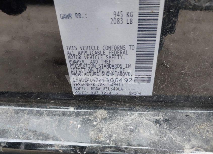 Photo 9 of 2024 Nissan Altima SV FWD (VIN 1N4BL4DV7RN366492)