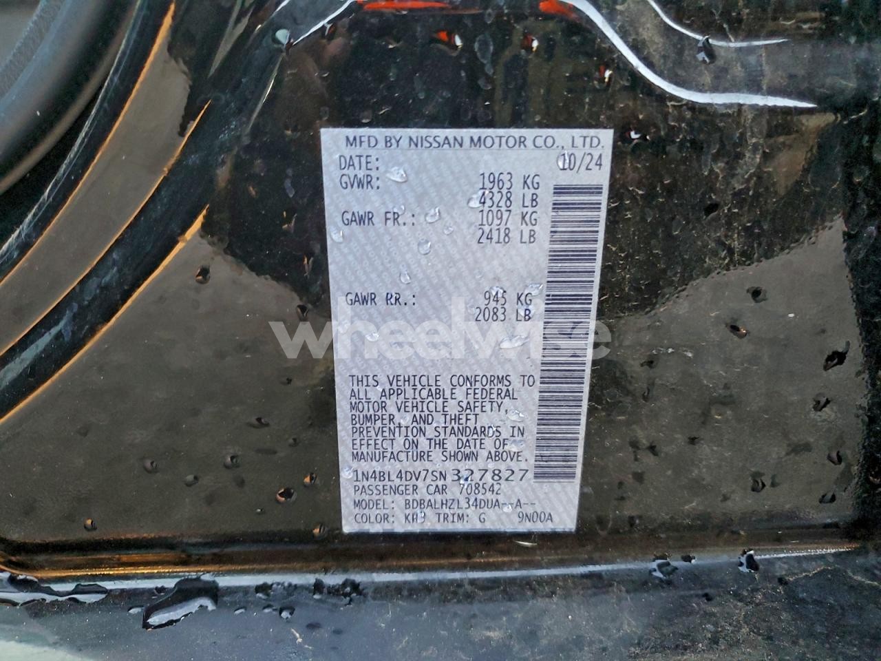 Photo 12 of 2025 NISSAN ALTIMA SV (VIN 1N4BL4DV7SN327827)