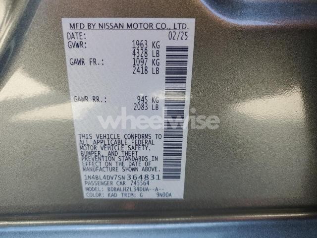 2025 NISSAN ALTIMA SV (VIN 1N4BL4DV7SN364831) main photo