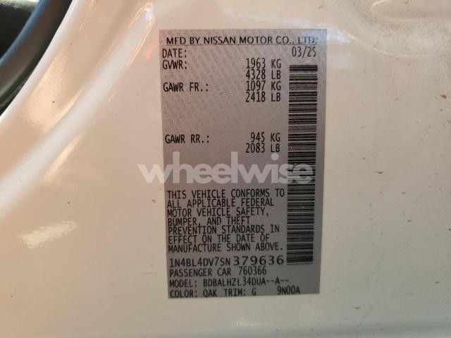 Photo 3 of 2025 NISSAN ALTIMA SV (VIN 1N4BL4DV7SN379636)