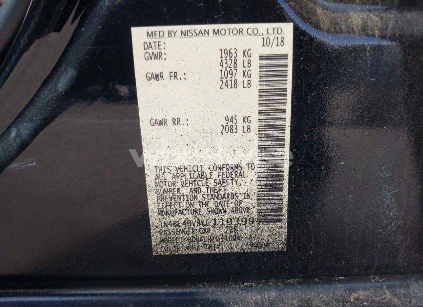 Photo 9 of 2019 Nissan Altima 2.5 SV (VIN 1N4BL4DV8KC119399)