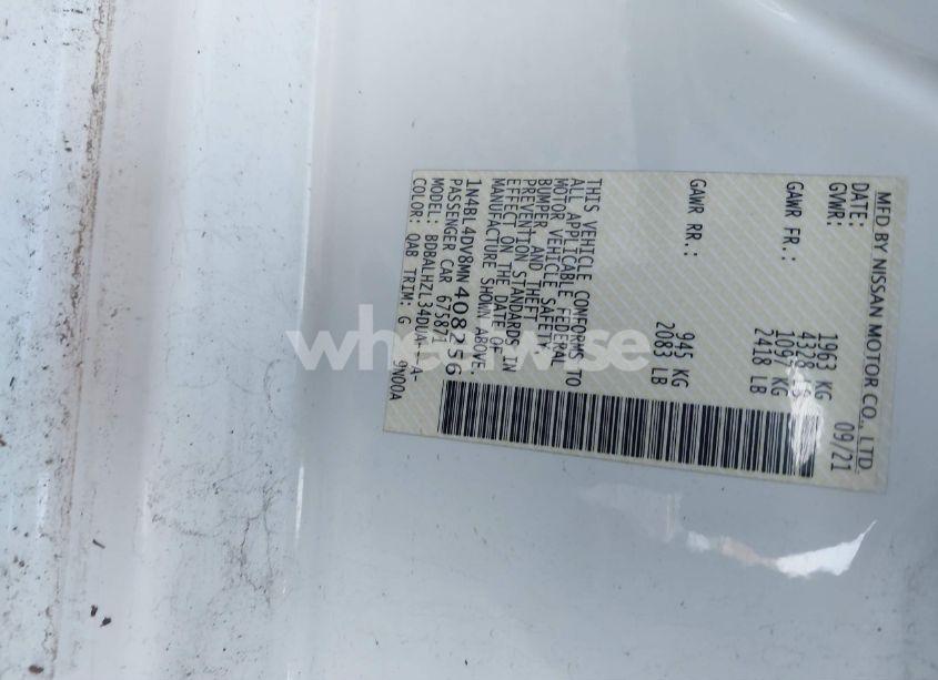 Photo 9 of 2021 Nissan Altima SV FWD (VIN 1N4BL4DV8MN408256)