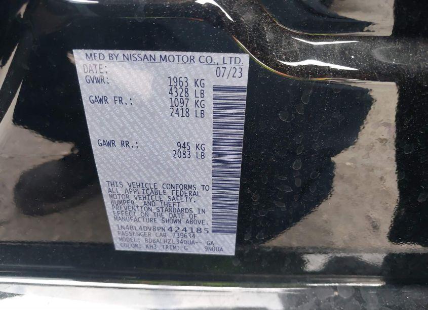 Photo 9 of 2023 Nissan Altima SV FWD (VIN 1N4BL4DV8PN424185)