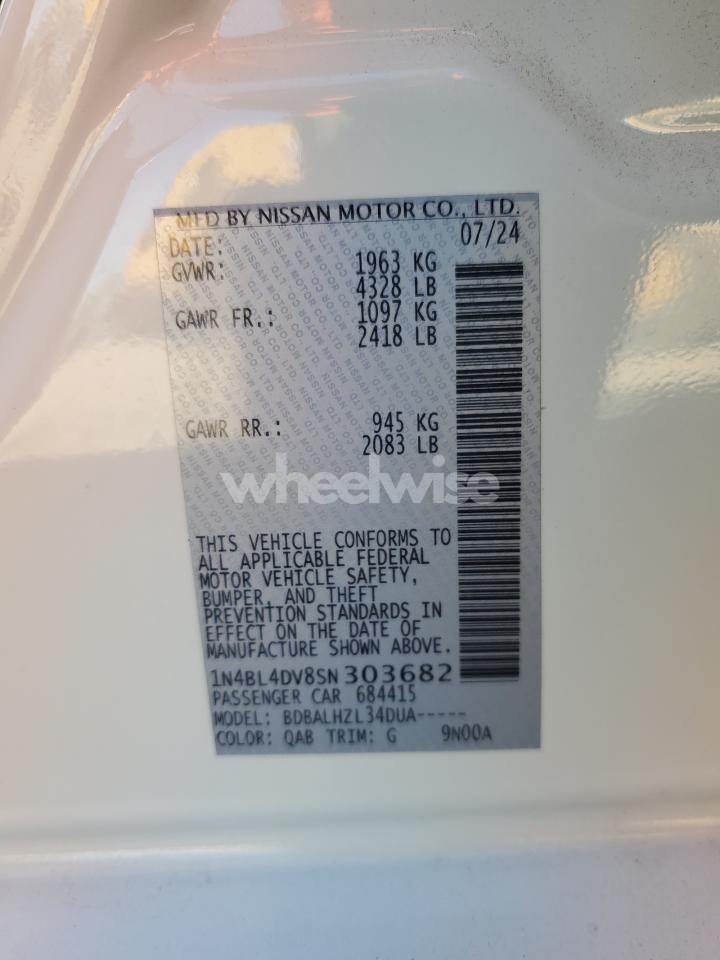 Photo 13 of 2025 NISSAN ALTIMA SV (VIN 1N4BL4DV8SN303682)