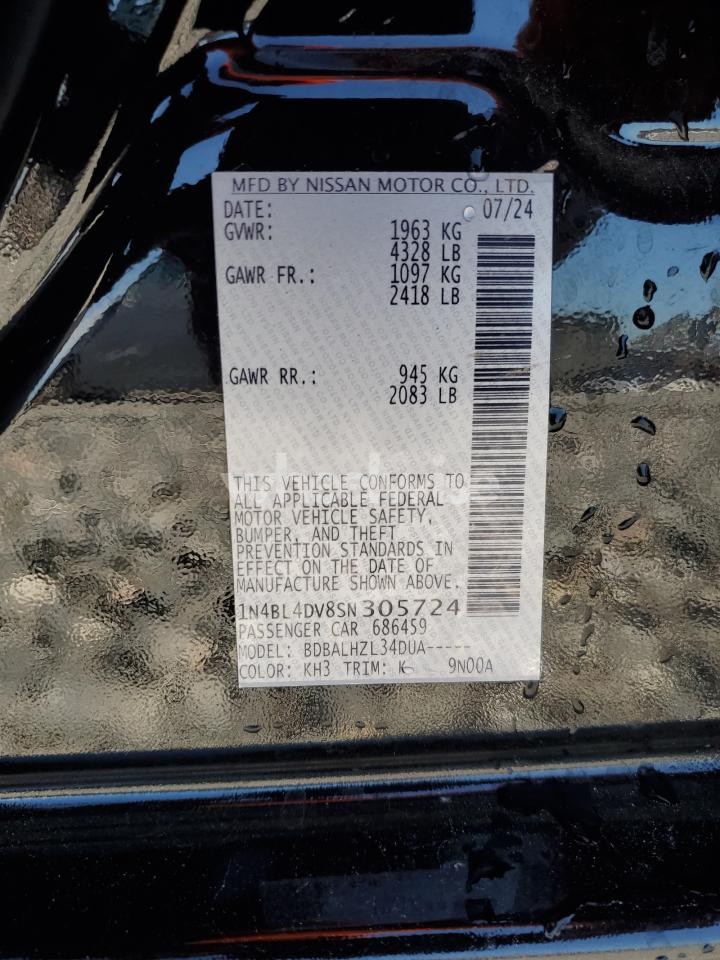 Photo 13 of 2025 NISSAN ALTIMA SV (VIN 1N4BL4DV8SN305724)