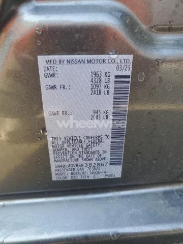 2025 NISSAN ALTIMA SV (VIN 1N4BL4DV8SN382867) main photo