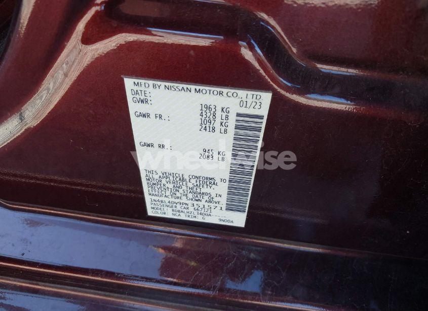 Photo 9 of 2023 Nissan Altima SV FWD (VIN 1N4BL4DV9PN351571)