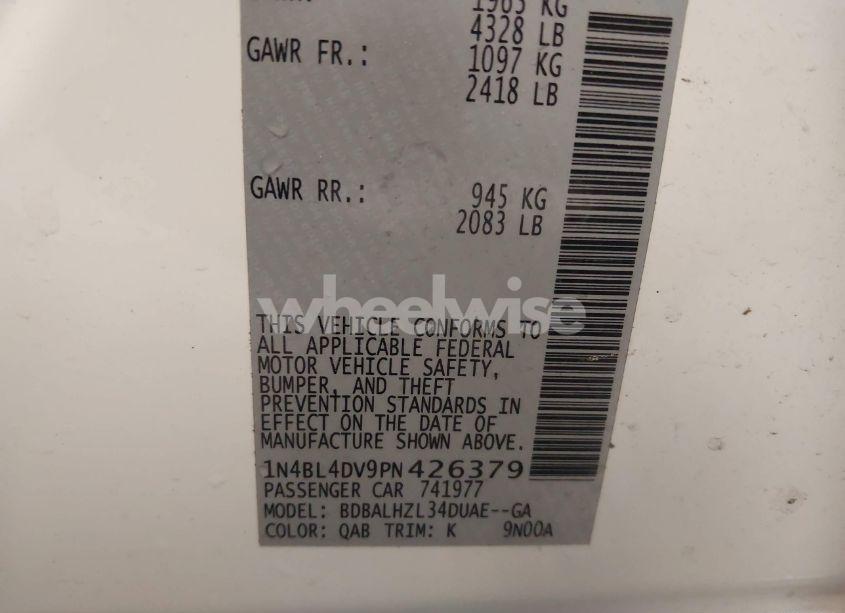 Photo 9 of 2023 Nissan Altima SV FWD (VIN 1N4BL4DV9PN426379)