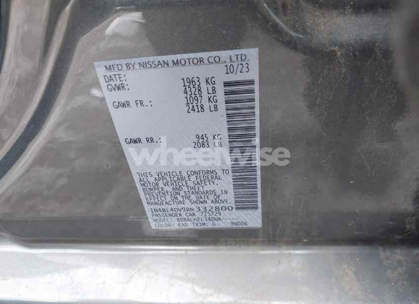 Photo 9 of 2024 Nissan Altima SV FWD (VIN 1N4BL4DV9RN332800)