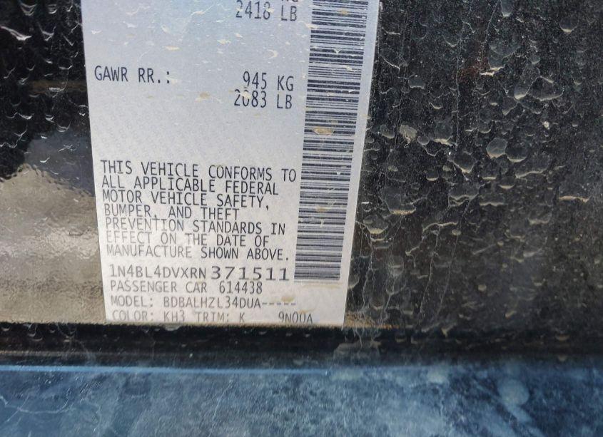 Photo 9 of 2024 Nissan Altima SV FWD (VIN 1N4BL4DVXRN371511)