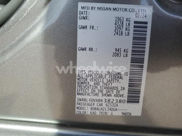 Photo 12 of 2024 NISSAN ALTIMA SV (VIN 1N4BL4DVXRN382380)