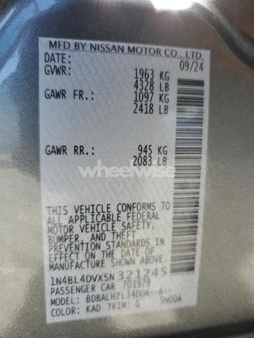 Photo 13 of 2025 NISSAN ALTIMA SV (VIN 1N4BL4DVXSN321245)