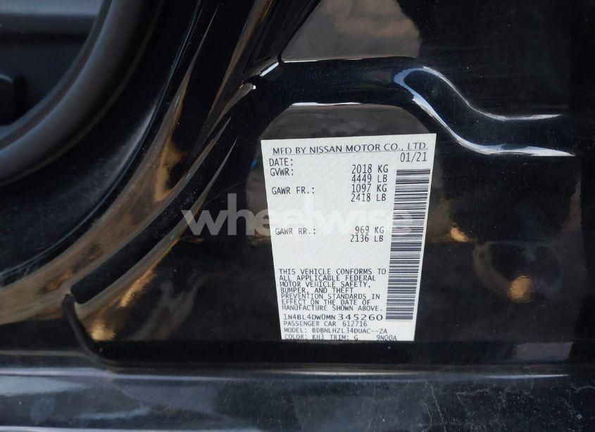 Photo 9 of 2021 Nissan Altima SV INTELLIGENT AWD (VIN 1N4BL4DW0MN345260)